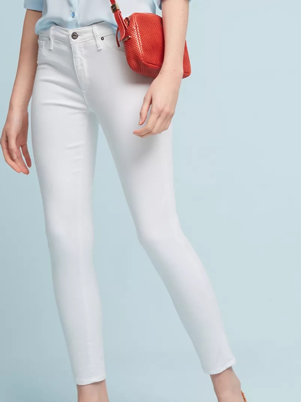 AG the Abbey Ankle white skinny jeans